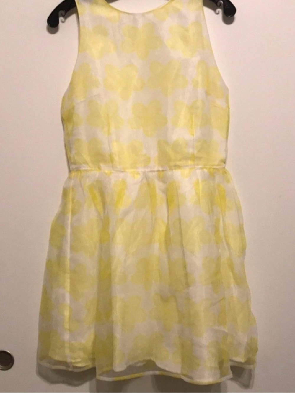 Yellow Floral Sleeveless Party Dress